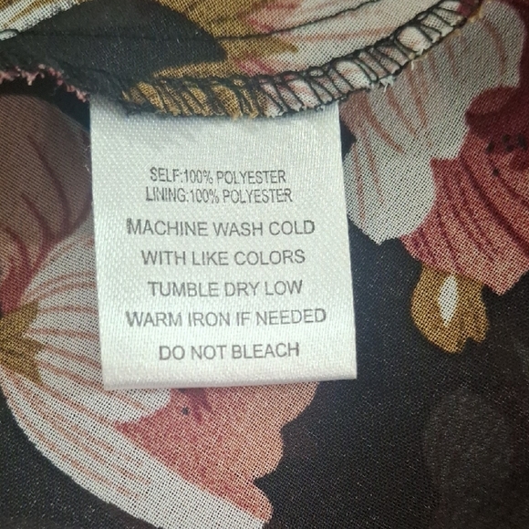 Indigo Rose Wome's Floral Midi Dress in Black and Pink Size PM - Picture 10 of 10